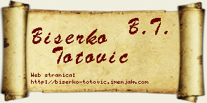 Biserko Totović vizit kartica